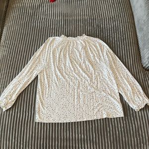 Loft long sleeve polka dot blouse